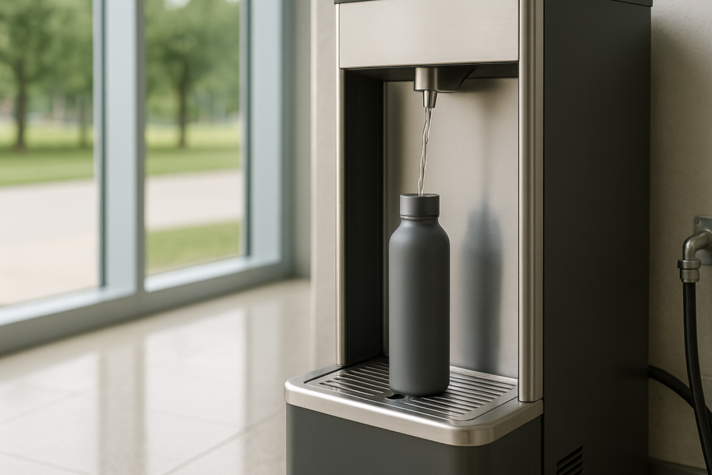 reducir plastico oficina con fuentes de agua en red