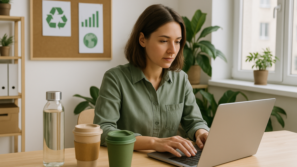 reducir plástico en la oficina