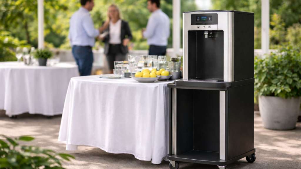 Dispensador de agua en evento corporativo