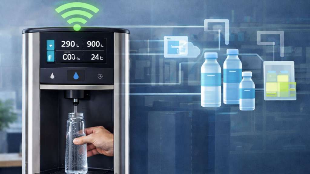 Dispensador inteligente en oficina moderna